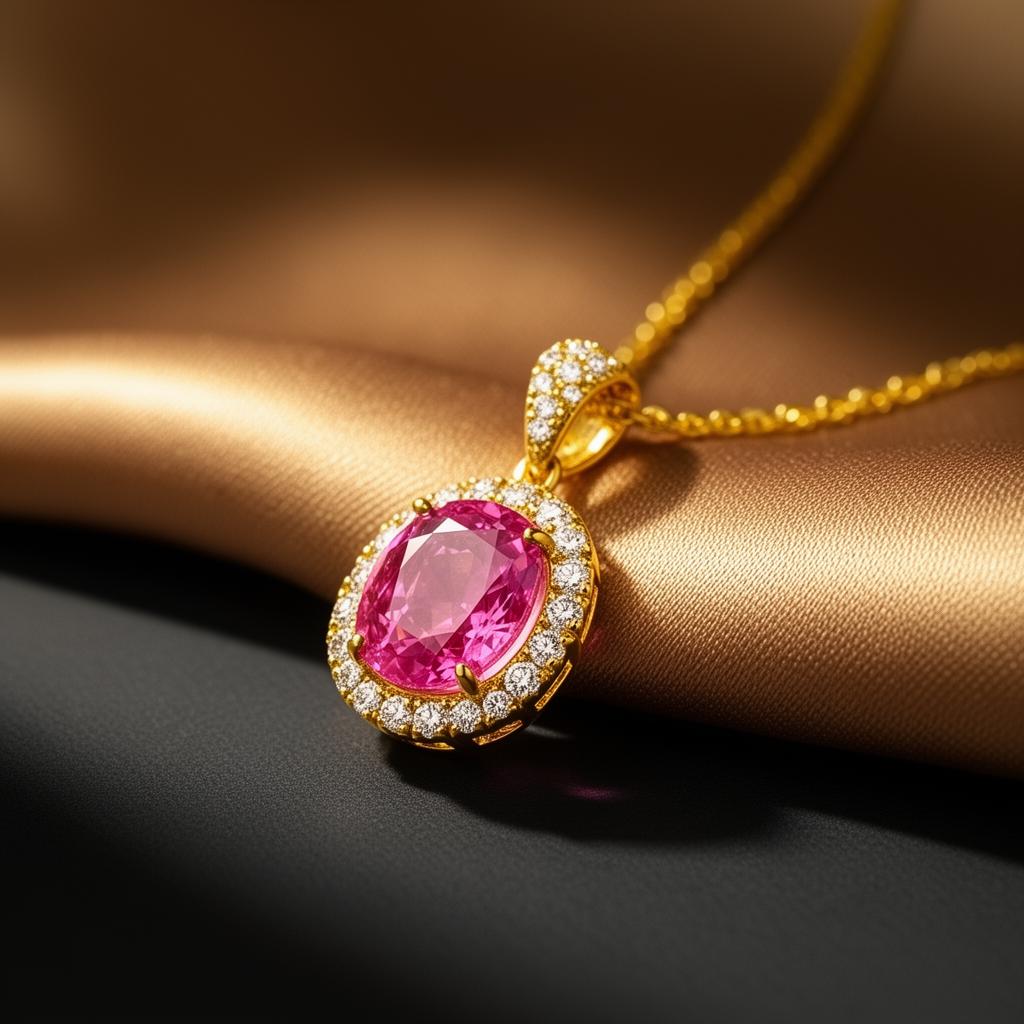 Collana Rosetta — Zaffiro Rosa