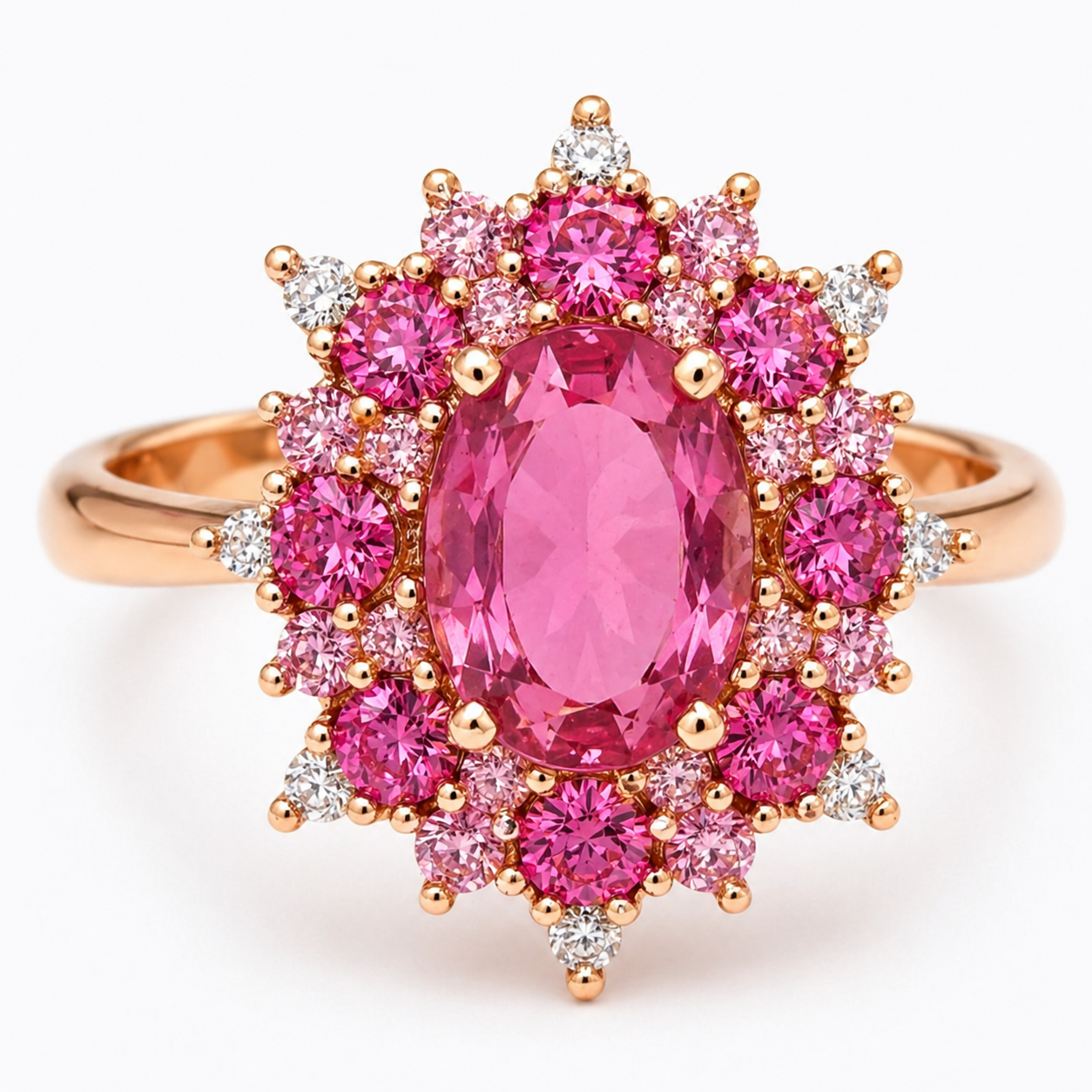 Anello Rosetta — Zaffiro Rosa